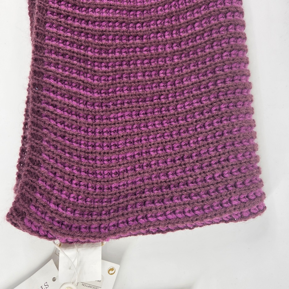 Stitch Fix Shiraleah Wallis Infinity Scarf OS Purple Brown Knit Boho Cozy NWT - Picture 2 of 5
